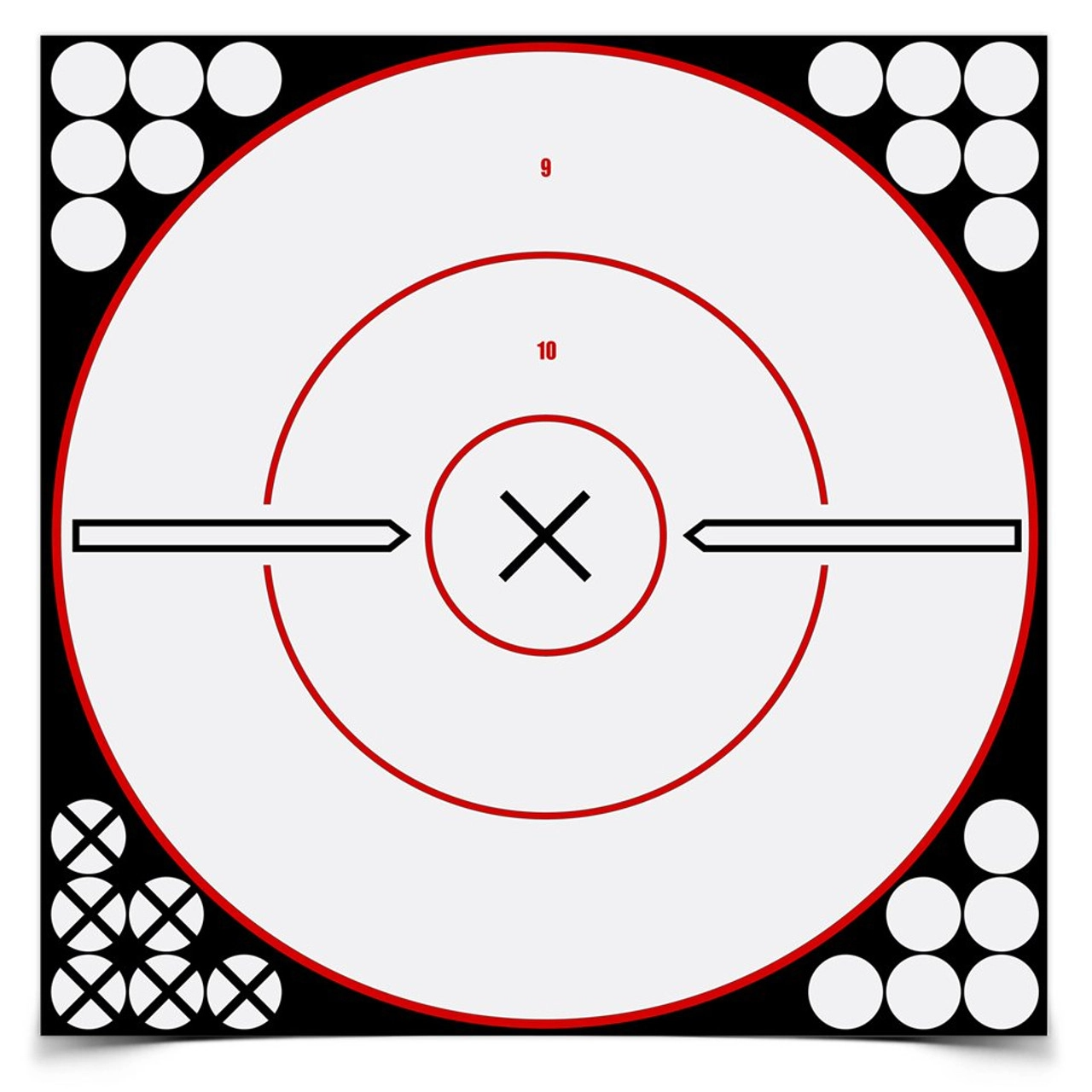 Shoot-N-C 12 Inch White / Black X Bull's-Eye, 5 Targets - 120 Pasters