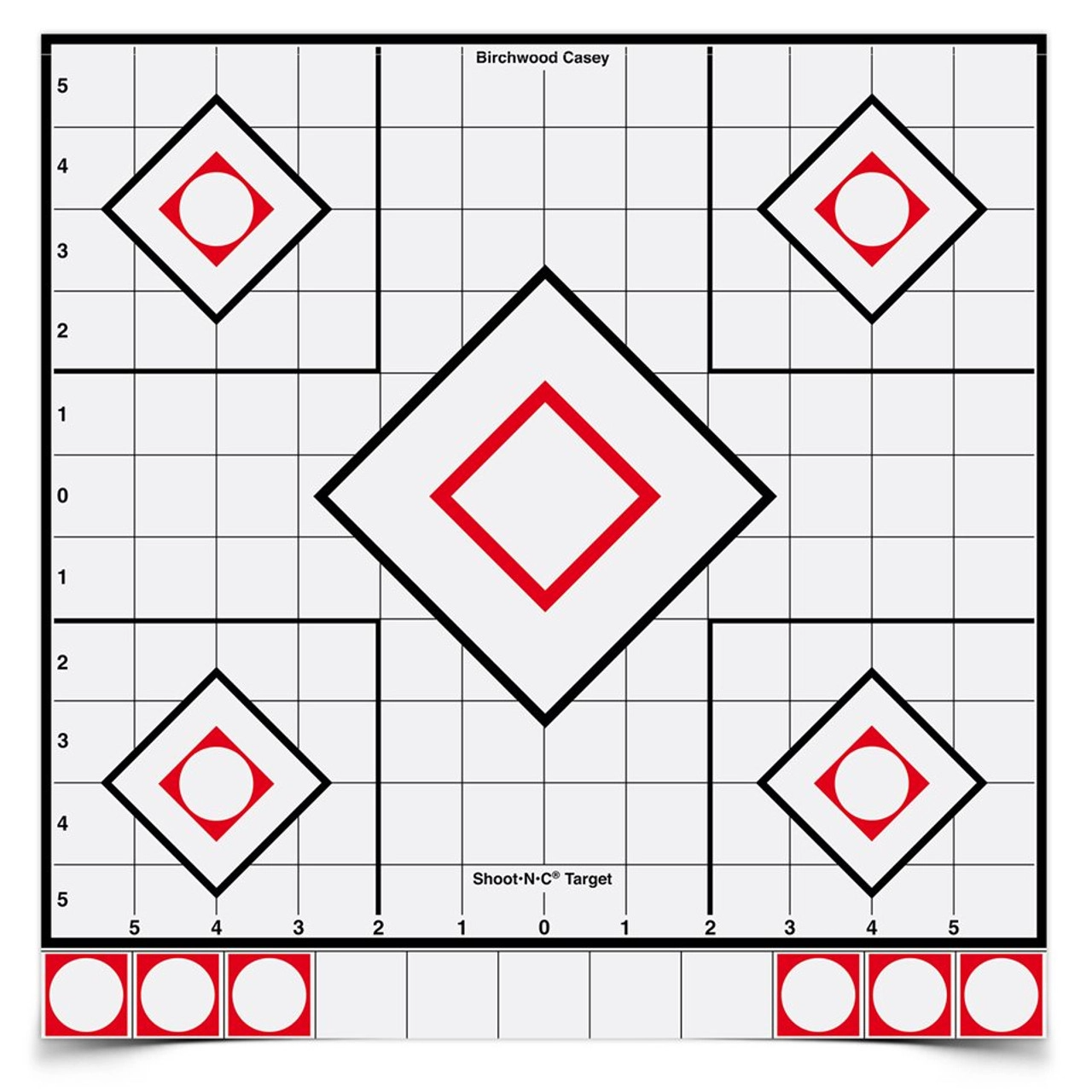 Shoot-N-C 12 Inch White / Black Sight-In, 5 Targets - 55 Pasters