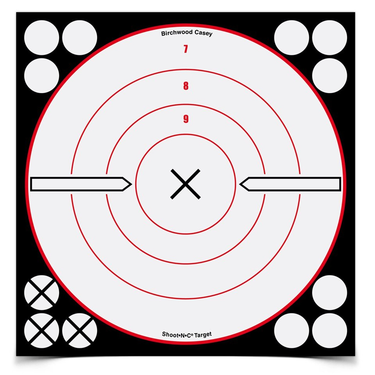 Shoot-N-C 8 Inch White / Black X Bull's-Eye, 6 Targets