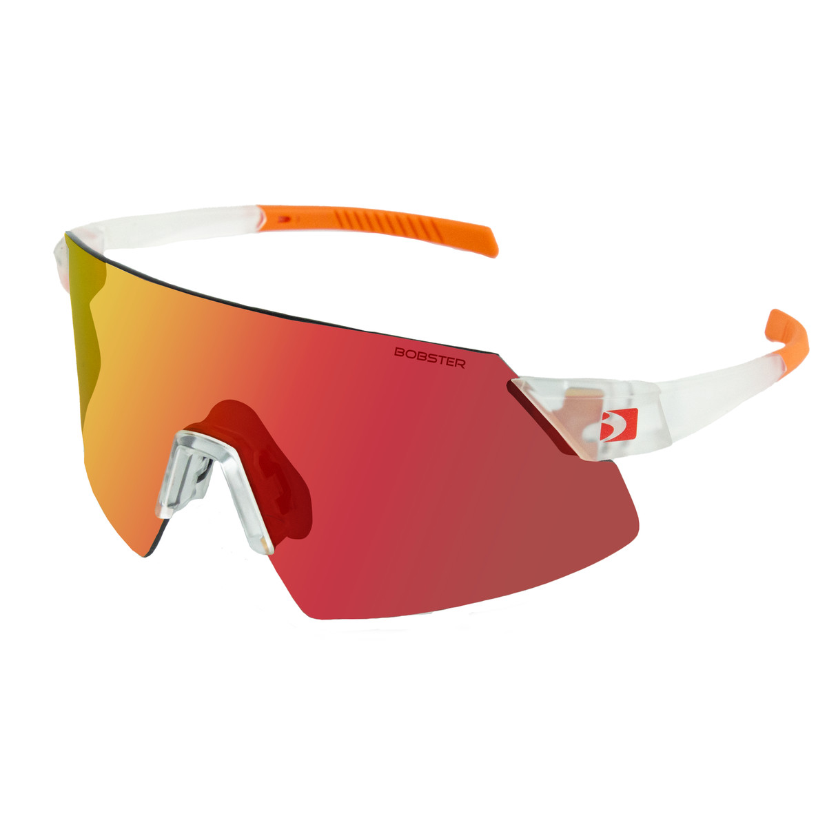 Cadence Sunglasses - Matte Clear/Orange Frame w/ Smoke Black Red Revo/Yellow/Clear Lenses