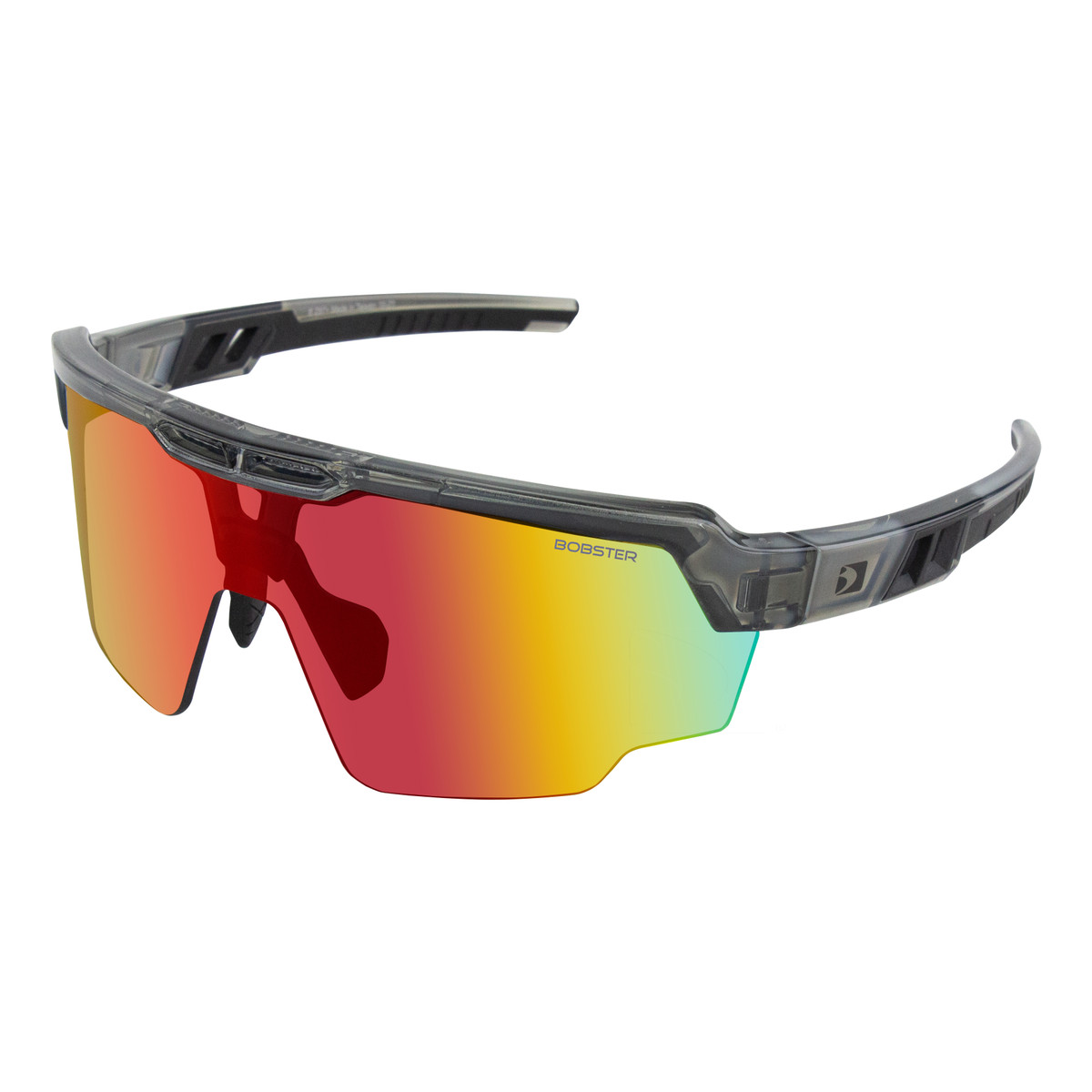 Wheelie Sunglasses - Gloss Clear/Gray Frame w/ Smoked Black Red Revo Lens