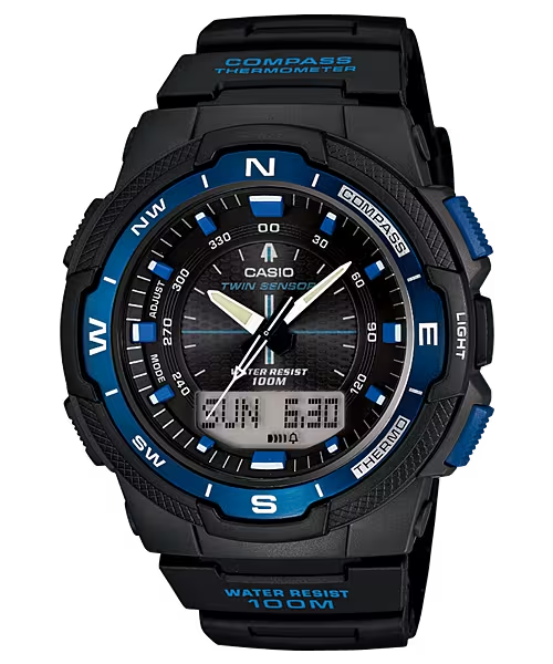 Dual Sensor Analog-Digital Watch w/ Digital Compass & Thermometer